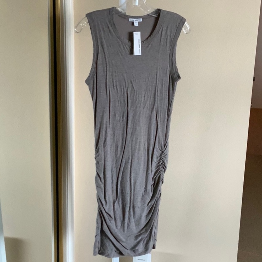 James Perse Cotton Ruched Dress, Small